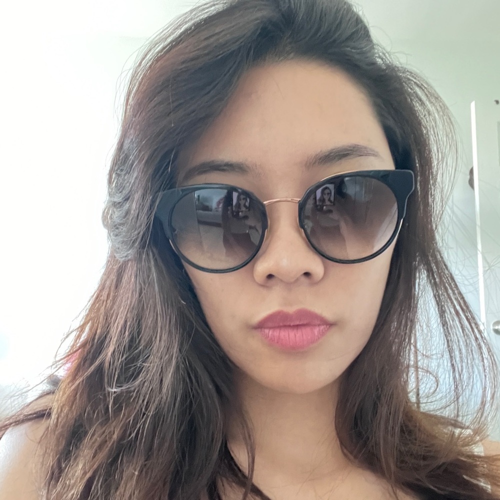 Warby Parker Cleo Black and Rose Gold Sunglasses